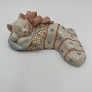 Lenox Retired “Christmas Dreams” Sleeping Cat Figure